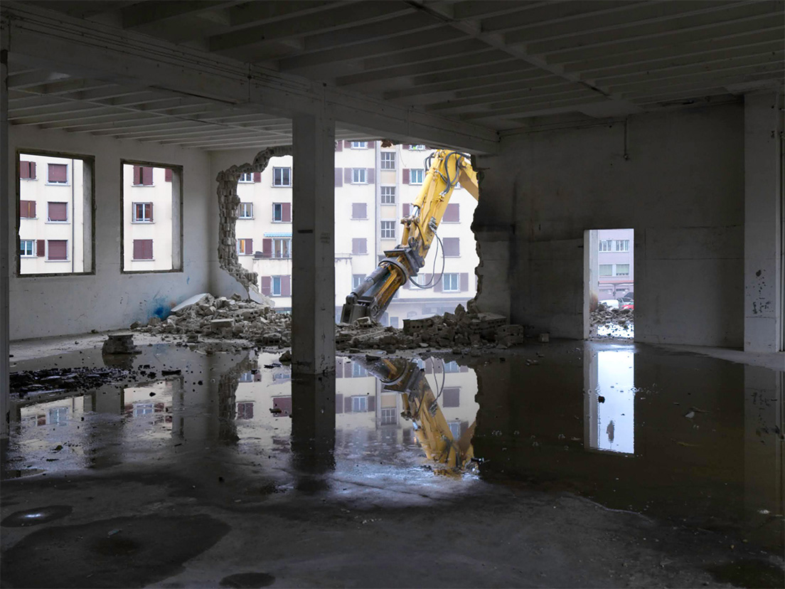 Démolition en cours à  Prilly